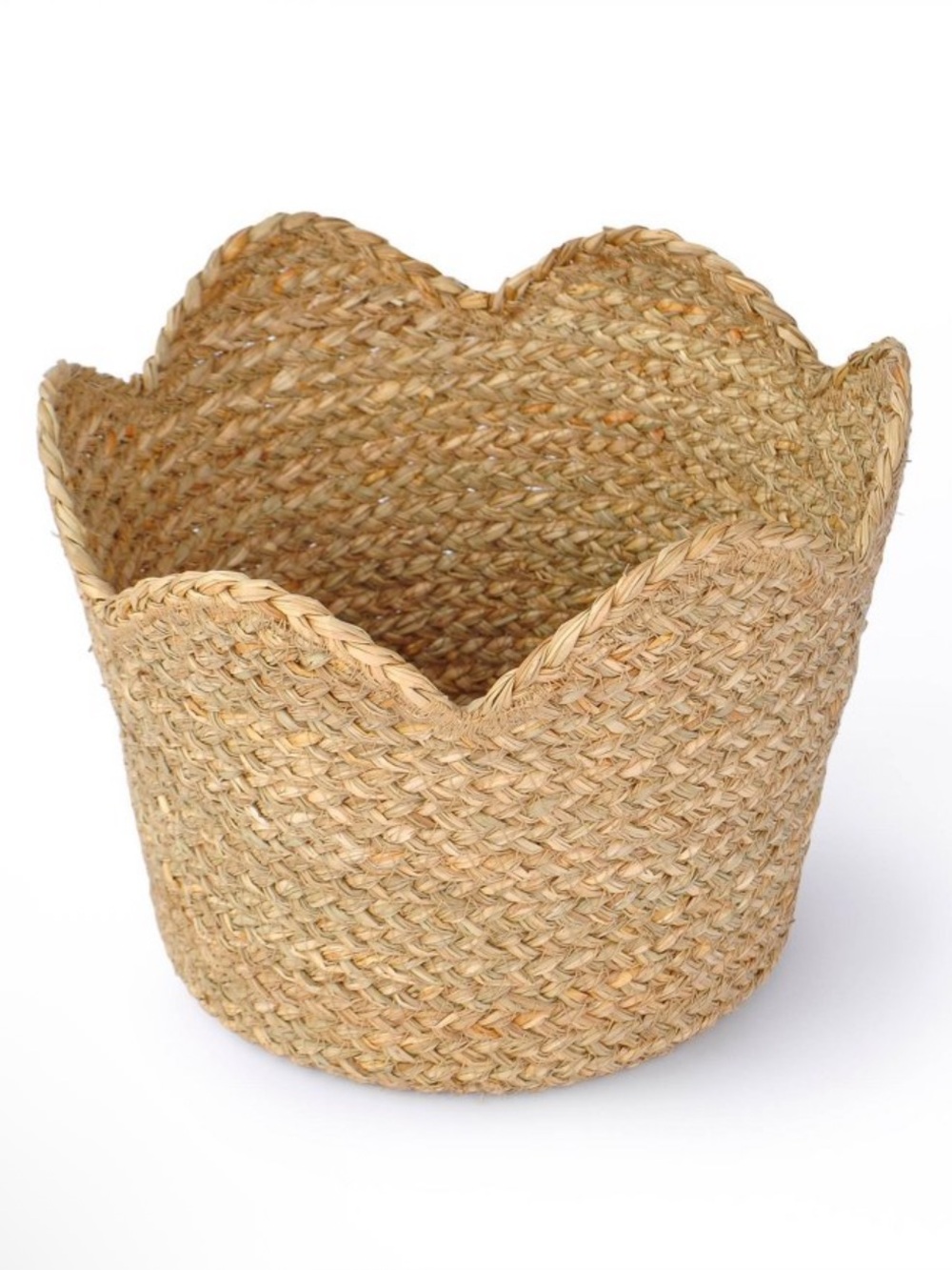 Woven Decorative Basket with Scalloped Rim - Natural- Target Bullseye Playground